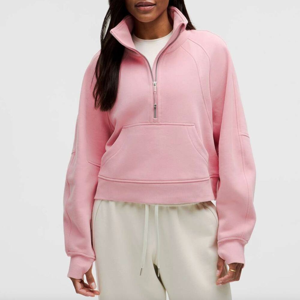Lululemon Scuba Oversized Funnel Neck Half Zip Pink Tide Sweatshirt XS/S